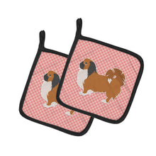 Load image into Gallery viewer, Pekingese Checkerboard Pink Pot Holders - Set of 2 - Heat-Resistant Kitchen Essentials BB3638PTHD