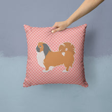 Load image into Gallery viewer, Pekingese Checkerboard Pink Throw Pillow - 14x14 Decorative Pillow – Art for Your Home &amp; Patio BB3638PW1414