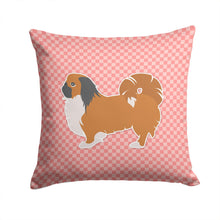 Load image into Gallery viewer, Pekingese Checkerboard Pink Throw Pillow - 14x14 Decorative Pillow – Art for Your Home &amp; Patio BB3638PW1414