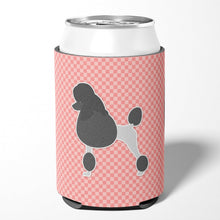 Load image into Gallery viewer, Poodle Checkerboard Pink Can or Bottle Hugger BB3639CC