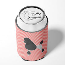 Load image into Gallery viewer, Poodle Checkerboard Pink Can or Bottle Hugger BB3639CC