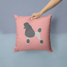 Load image into Gallery viewer, Poodle Checkerboard Pink Throw Pillow - 14x14 Decorative Pillow – Art for Your Home &amp; Patio BB3639PW1414