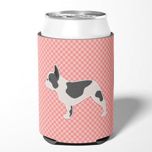 Load image into Gallery viewer, French Bulldog Checkerboard Pink Can or Bottle Hugger BB3641CC