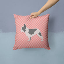 Load image into Gallery viewer, French Bulldog Checkerboard Pink Throw Pillow - 14x14 Decorative Pillow – Art for Your Home &amp; Patio BB3641PW1414