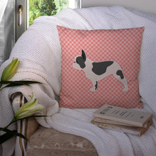Load image into Gallery viewer, French Bulldog Checkerboard Pink Throw Pillow - 14x14 Decorative Pillow – Art for Your Home &amp; Patio BB3641PW1414