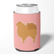 Load image into Gallery viewer, Pomeranian Checkerboard Pink Can or Bottle Hugger BB3642CC