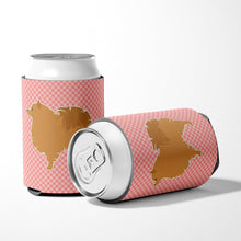 Load image into Gallery viewer, Pomeranian Checkerboard Pink Can or Bottle Hugger BB3642CC