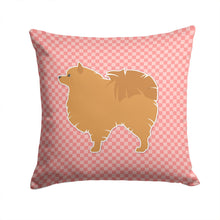 Load image into Gallery viewer, Pomeranian Checkerboard Pink Throw Pillow - 14x14 Decorative Pillow – Art for Your Home &amp; Patio BB3642PW1414