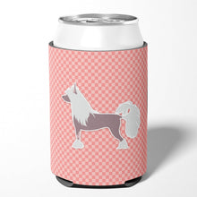 Load image into Gallery viewer, Chinese Crested Checkerboard Pink Can or Bottle Hugger BB3643CC