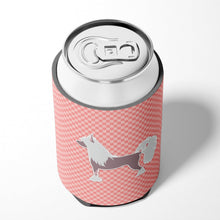 Load image into Gallery viewer, Chinese Crested Checkerboard Pink Can or Bottle Hugger BB3643CC