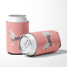 Load image into Gallery viewer, Chinese Crested Checkerboard Pink Can or Bottle Hugger BB3643CC