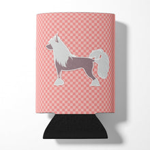 Load image into Gallery viewer, Chinese Crested Checkerboard Pink Can or Bottle Hugger BB3643CC
