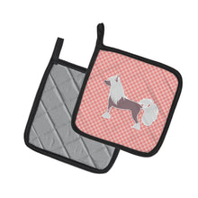 Load image into Gallery viewer, Chinese Crested Checkerboard Pink Pot Holders - Set of 2 - Heat-Resistant Kitchen Essentials BB3643PTHD