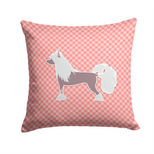 Load image into Gallery viewer, Chinese Crested Checkerboard Pink Throw Pillow - 14x14 Decorative Pillow – Art for Your Home &amp; Patio BB3643PW1414