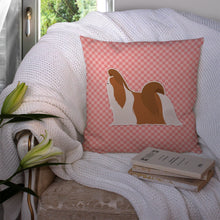 Load image into Gallery viewer, Shih Tzu Checkerboard Pink Throw Pillow - 14x14 Decorative Pillow – Art for Your Home &amp; Patio BB3646PW1414