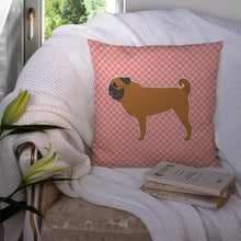 Load image into Gallery viewer, Pug Checkerboard Pink Throw Pillow - 14x14 Decorative Pillow – Art for Your Home &amp; Patio BB3647PW1414