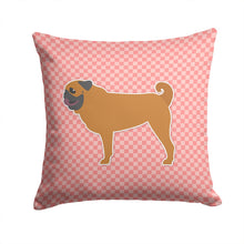 Load image into Gallery viewer, Pug Checkerboard Pink Throw Pillow - 14x14 Decorative Pillow – Art for Your Home &amp; Patio BB3647PW1414