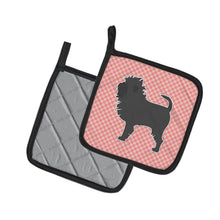 Load image into Gallery viewer, Affenpinscher Checkerboard Pink Pot Holders - Set of 2 - Heat-Resistant Kitchen Essentials BB3648PTHD