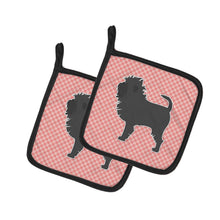 Load image into Gallery viewer, Affenpinscher Checkerboard Pink Pot Holders - Set of 2 - Heat-Resistant Kitchen Essentials BB3648PTHD