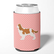 Load image into Gallery viewer, Cavalier King Charles Spaniel Checkerboard Pink Can or Bottle Hugger BB3649CC