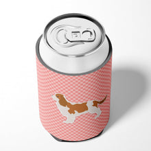 Load image into Gallery viewer, Cavalier King Charles Spaniel Checkerboard Pink Can or Bottle Hugger BB3649CC