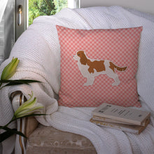 Load image into Gallery viewer, Cavalier King Charles Spaniel Checkerboard Pink Throw Pillow - 14x14 Decorative Pillow – Art for Your Home &amp; Patio BB3649PW1414