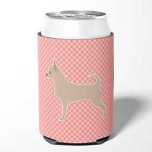 Load image into Gallery viewer, Chihuahua Checkerboard Pink Can or Bottle Hugger BB3650CC