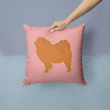 Load image into Gallery viewer, Chow Chow Checkerboard Pink Throw Pillow - 14x14 Decorative Pillow – Art for Your Home &amp; Patio BB3651PW1414