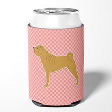 Load image into Gallery viewer, Shar Pei Merry Checkerboard Pink Can or Bottle Hugger BB3652CC