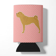 Load image into Gallery viewer, Shar Pei Merry Checkerboard Pink Can or Bottle Hugger BB3652CC