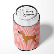 Load image into Gallery viewer, Boxer Checkerboard Pink Can or Bottle Hugger BB3653CC