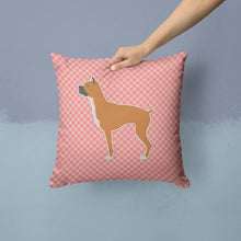 Load image into Gallery viewer, Boxer Checkerboard Pink Throw Pillow - 14x14 Decorative Pillow – Art for Your Home &amp; Patio BB3653PW1414