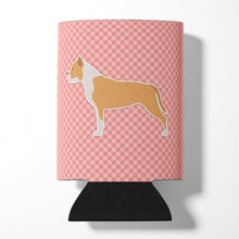 Load image into Gallery viewer, Staffordshire Bull Terrier Checkerboard Pink Can or Bottle Hugger BB3654CC