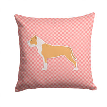 Load image into Gallery viewer, Staffordshire Bull Terrier Checkerboard Pink Throw Pillow - 14x14 Decorative Pillow – Art for Your Home &amp; Patio BB3654PW1414