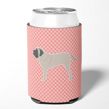 Load image into Gallery viewer, English Mastiff Checkerboard Pink Can or Bottle Hugger BB3656CC