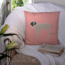 Load image into Gallery viewer, English Mastiff Checkerboard Pink Throw Pillow - 14x14 Decorative Pillow – Art for Your Home &amp; Patio BB3656PW1414