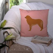 Load image into Gallery viewer, Leonberger Checkerboard Pink Throw Pillow - 14x14 Decorative Pillow – Art for Your Home &amp; Patio BB3658PW1414