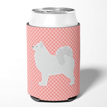 Load image into Gallery viewer, Samoyed Checkerboard Pink Can or Bottle Hugger BB3659CC