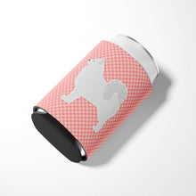 Load image into Gallery viewer, Samoyed Checkerboard Pink Can or Bottle Hugger BB3659CC