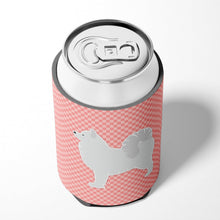 Load image into Gallery viewer, Samoyed Checkerboard Pink Can or Bottle Hugger BB3659CC