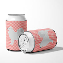 Load image into Gallery viewer, Samoyed Checkerboard Pink Can or Bottle Hugger BB3659CC
