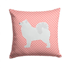 Load image into Gallery viewer, Samoyed Checkerboard Pink Throw Pillow - 14x14 Decorative Pillow – Art for Your Home &amp; Patio BB3659PW1414