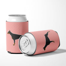 Load image into Gallery viewer, Doberman Pinscher Checkerboard Pink Can or Bottle Hugger BB3660CC