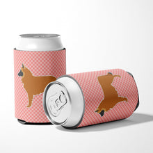 Load image into Gallery viewer, Belgian Shepherd Checkerboard Pink Can or Bottle Hugger BB3661CC
