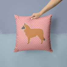 Load image into Gallery viewer, Belgian Shepherd Checkerboard Pink Throw Pillow - 14x14 Decorative Pillow – Art for Your Home &amp; Patio BB3661PW1414