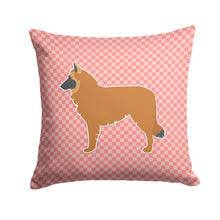Load image into Gallery viewer, Belgian Shepherd Checkerboard Pink Throw Pillow - 14x14 Decorative Pillow – Art for Your Home &amp; Patio BB3661PW1414
