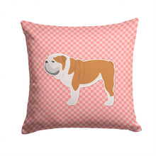 Load image into Gallery viewer, English Bulldog Checkerboard Pink Throw Pillow - 14x14 Decorative Pillow – Art for Your Home &amp; Patio BB3662PW1414