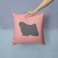 Load image into Gallery viewer, Puli Checkerboard Pink Throw Pillow - 14x14 Decorative Pillow – Art for Your Home &amp; Patio BB3663PW1414
