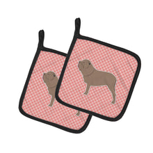 Load image into Gallery viewer, Neapolitan Mastiff Checkerboard Pink Pot Holders - Set of 2 - Heat-Resistant Kitchen Essentials BB3665PTHD