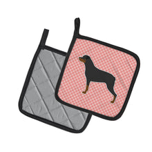 Load image into Gallery viewer, Rottweiler Checkerboard Pink Pot Holders - Set of 2 - Heat-Resistant Kitchen Essentials BB3666PTHD